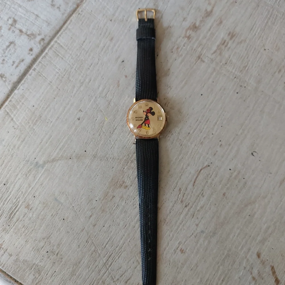 Elgin Mickey Mouse Vintage Analog Watch Rare Unisex, Estate Jewelry